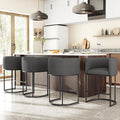 26 in Counter Height Bar Stools Set of 4 - Modern Barrel Linen Seats