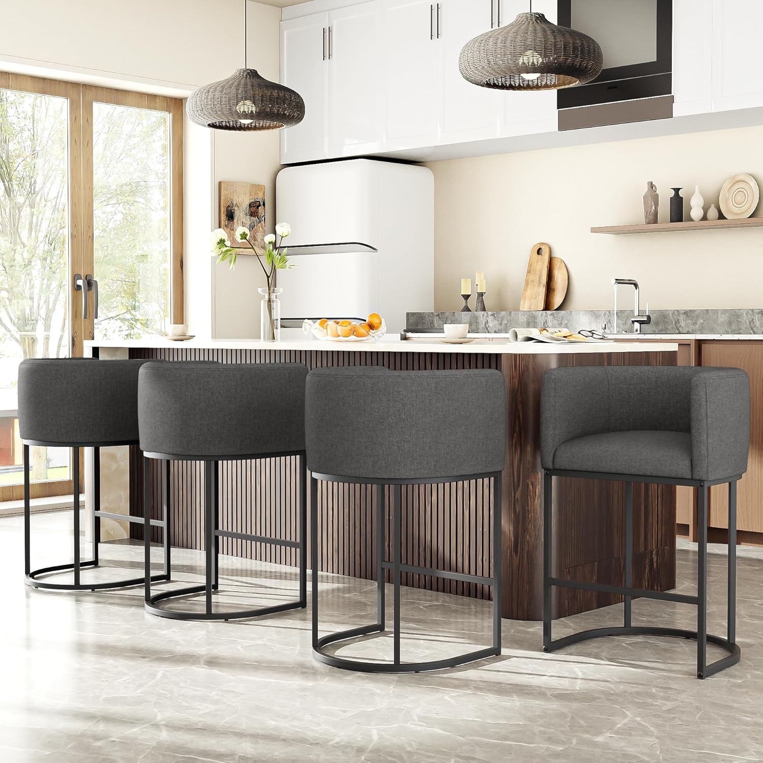 26 H Counter Height Bar Stools Set of 4 for Modern Dining