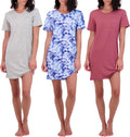 Real Essentials Women's Short Sleeve Sleep Dress for Comfort