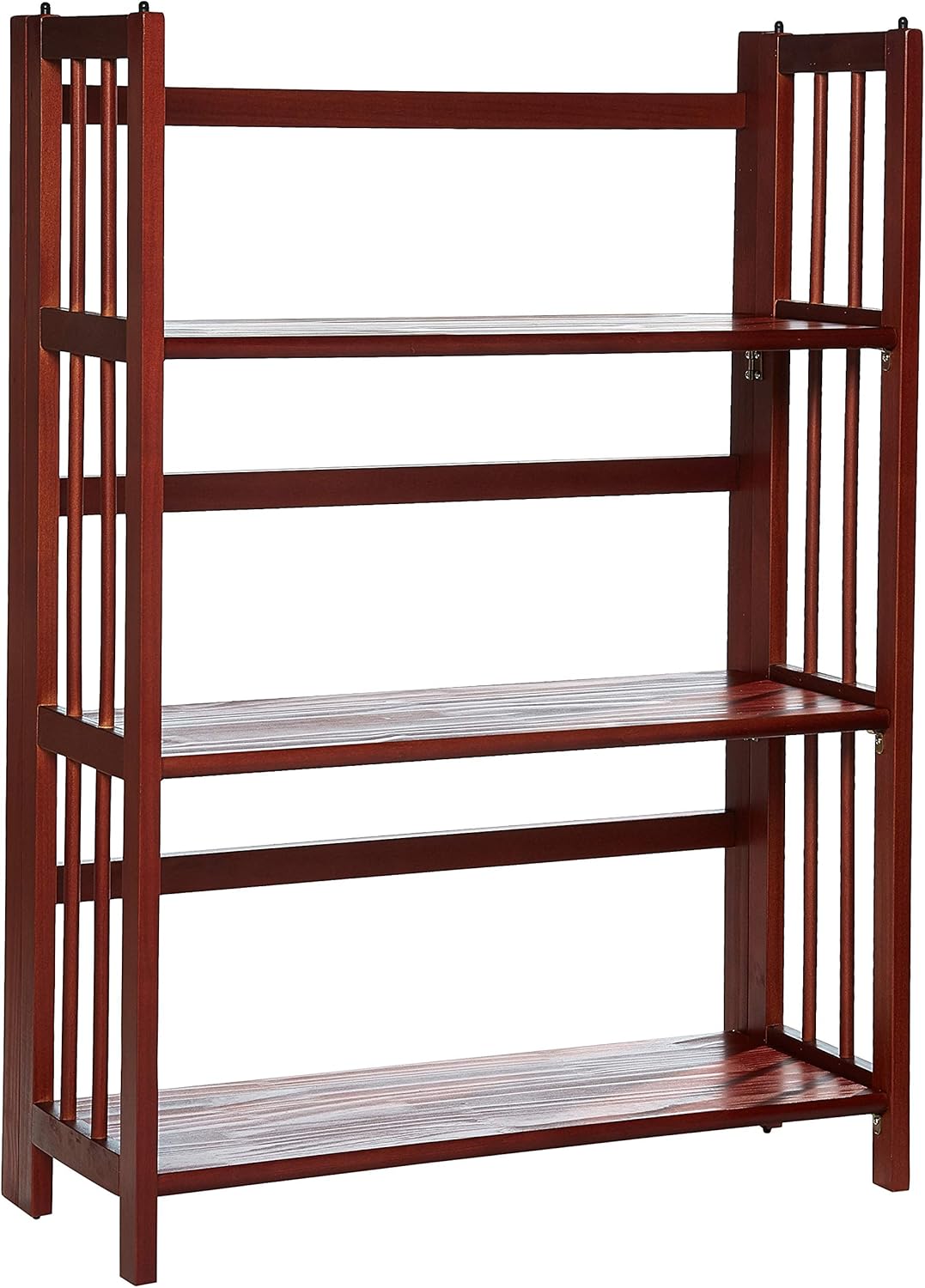 Casual Home 3-Shelf Folding Stackable Bookcase in Walnut Finish