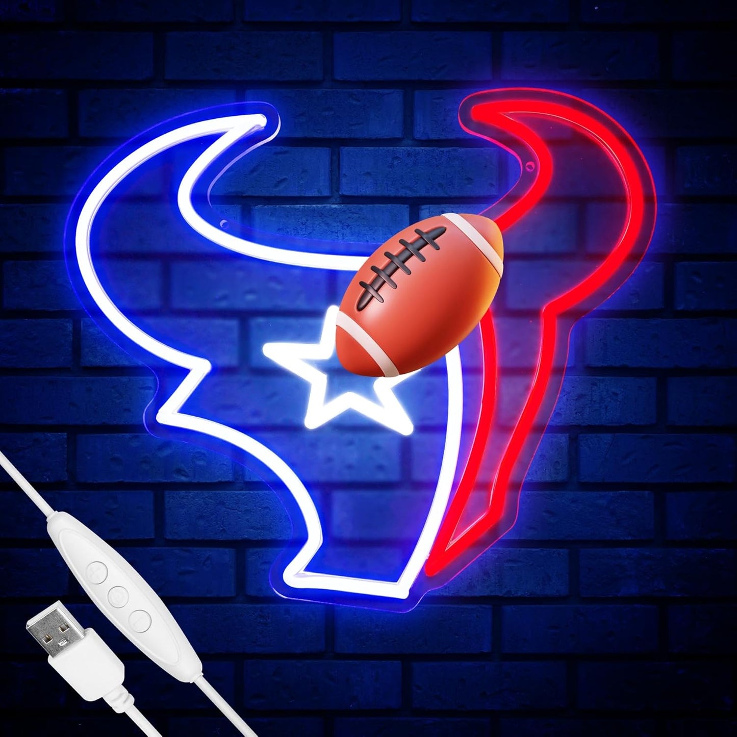 Football Team Neon Sign for Bedroom, Game Room, and Decor