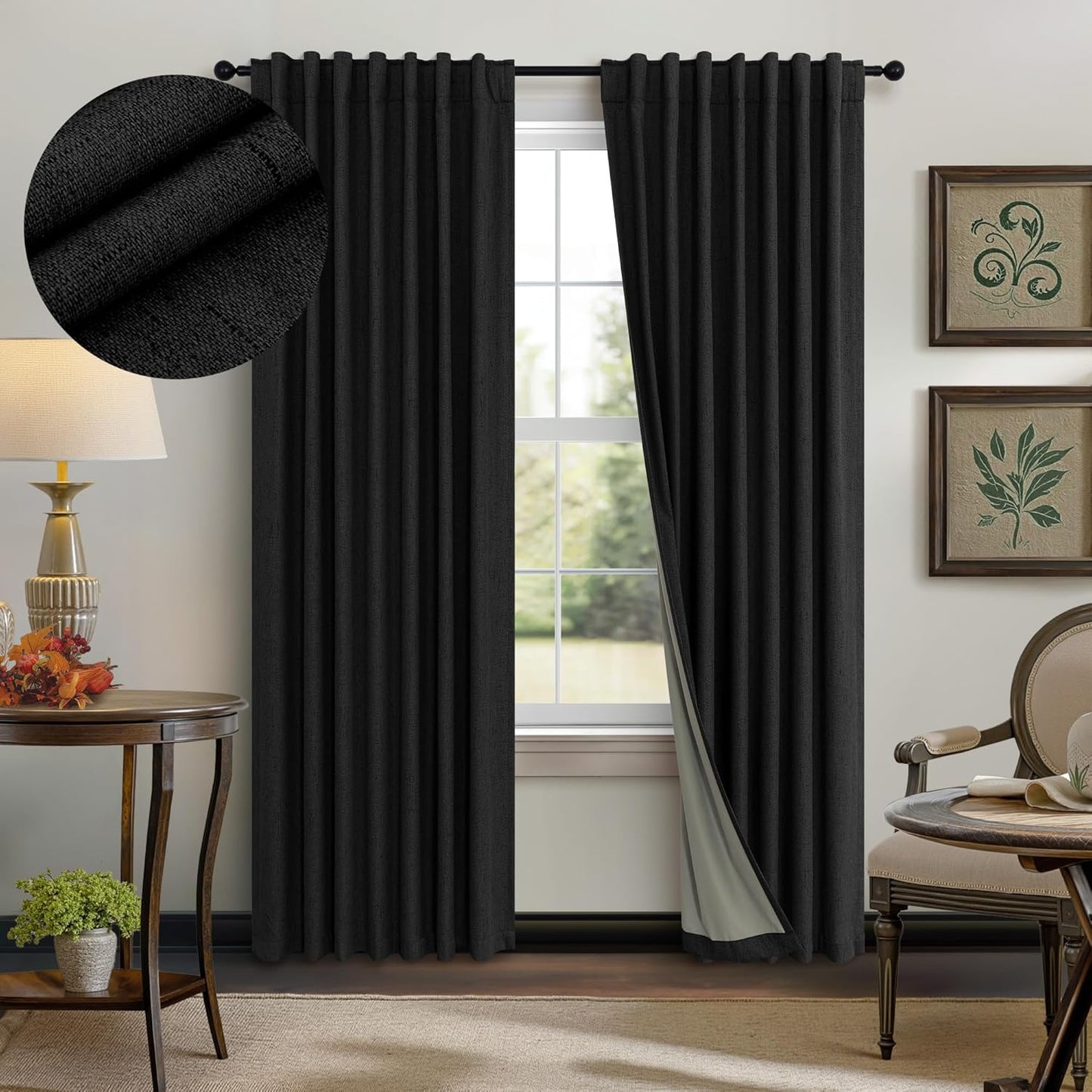 Nursery Blackout Curtains 63 Inch Length for Bedroom Decor