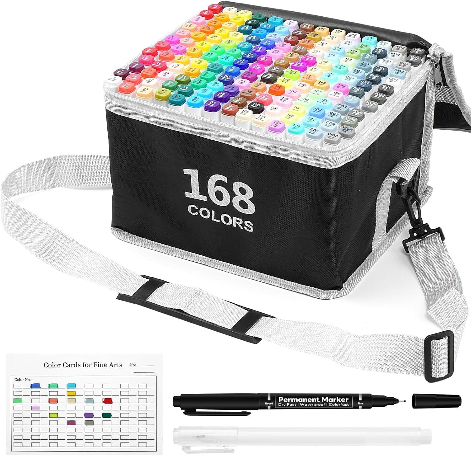 Alcohol Based Art Markers Set - 168 Color Dual Ended Pens