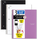 Five Star Spiral Notebook 3 Pack, 3 Subject College Ruled - Durable