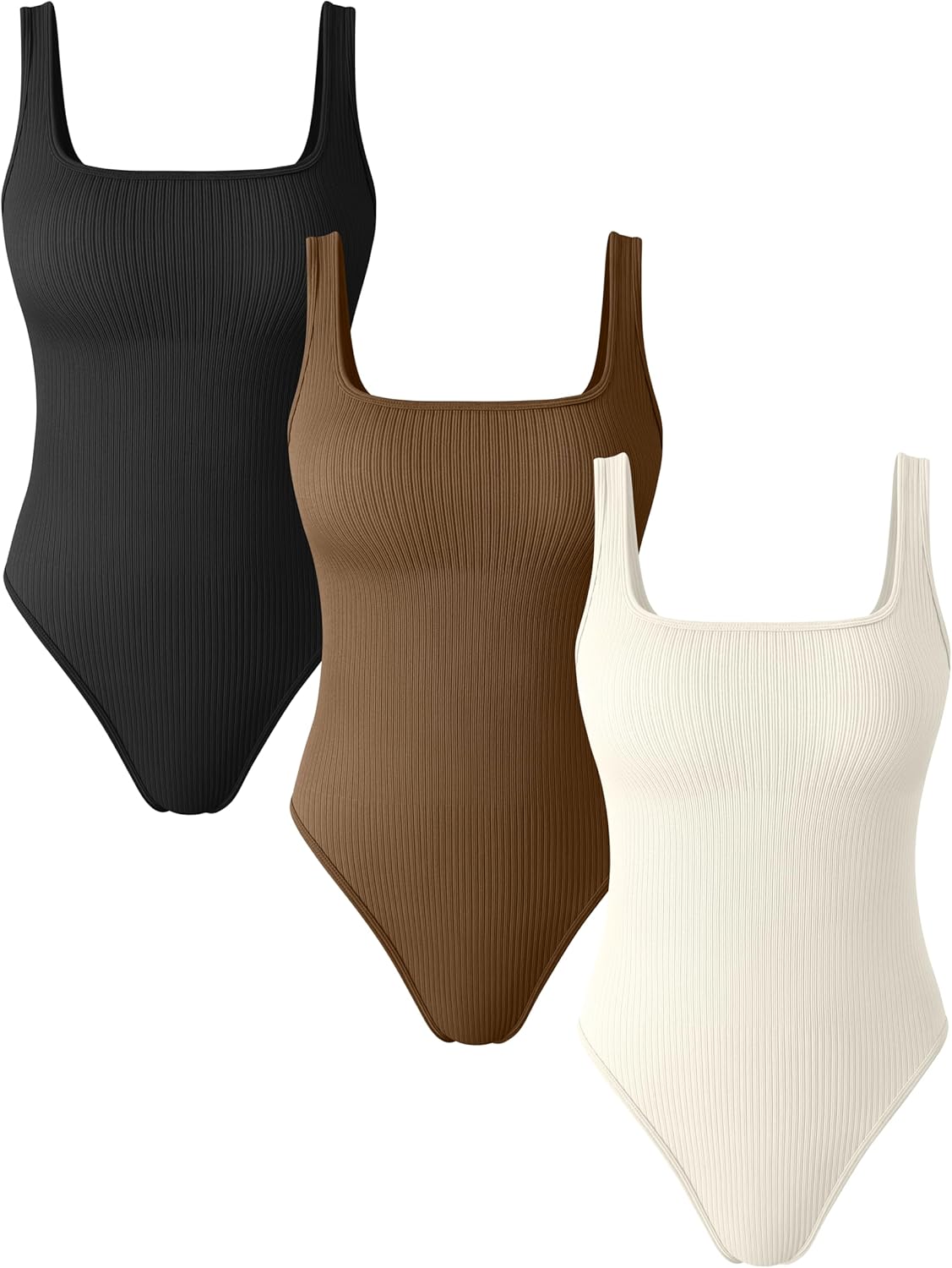OQQ Women's 3 Piece Bodysuits for Trendy Outfits and Comfort