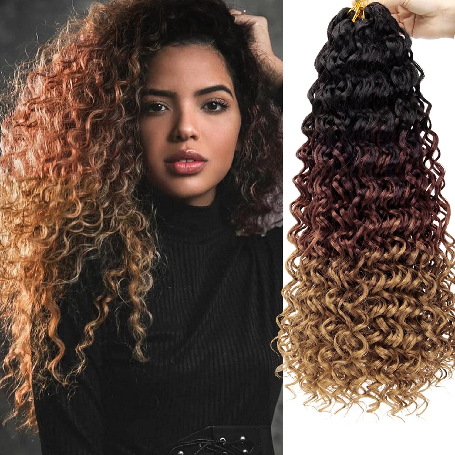 GoGo Curl Crochet Hair 18in Water Wave Ombre Extensions Review