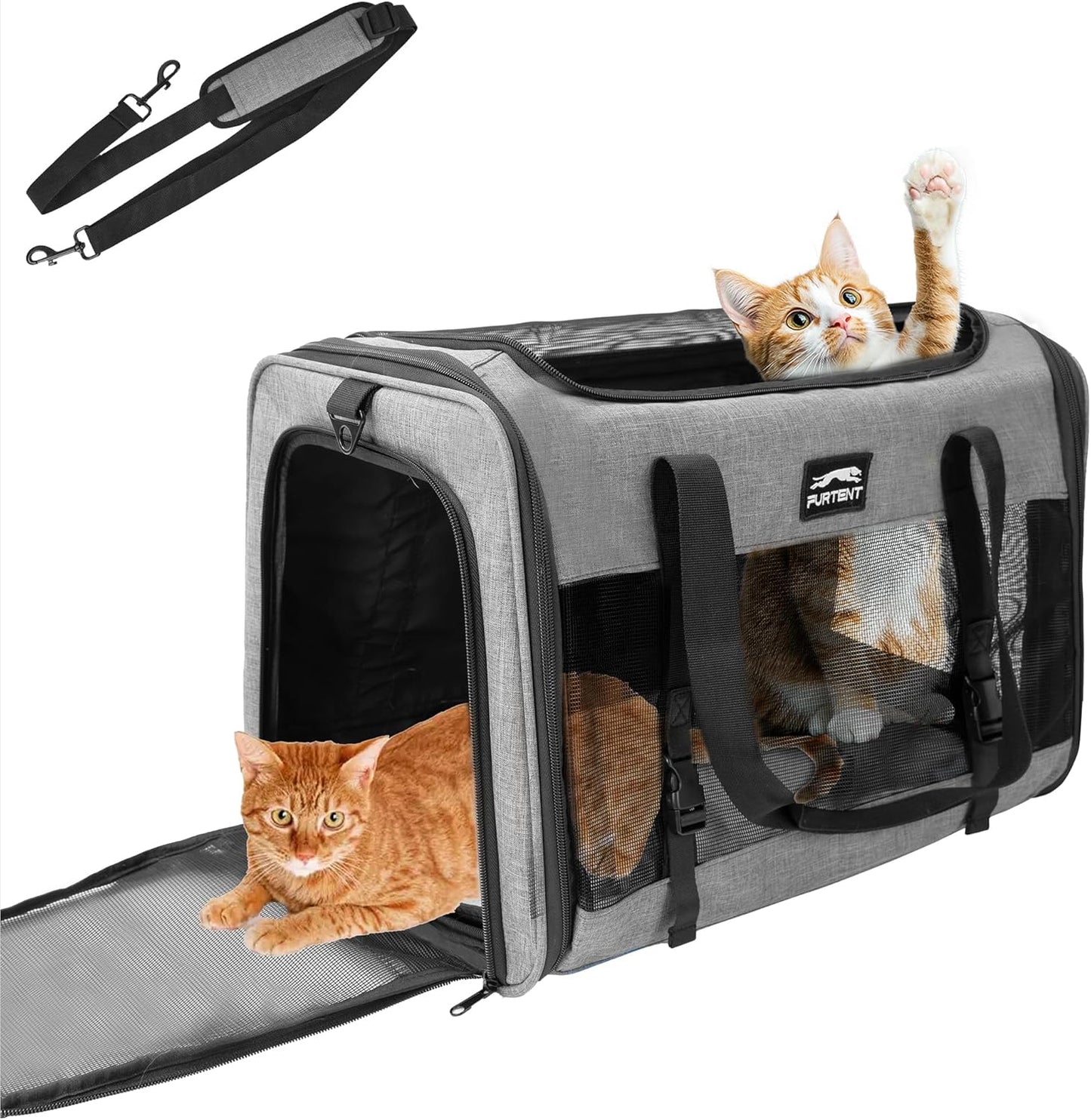 Soft Sided Two Cats Dog Carrier for Travel and Comfort