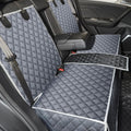 Grey Dog Car Seat Cover for Back Seat - Waterproof, Non-Stick Fur