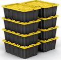 12 Gallon Stackable Plastic Storage Bins - Secure Latching Totes