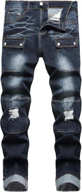 Men's Slim Fit Stretch Jeans Ripped Skinny Jeans (Style D8ND)