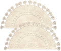 Pack of 2 Unique Boho Half Circle Rugs with Crochet Detail