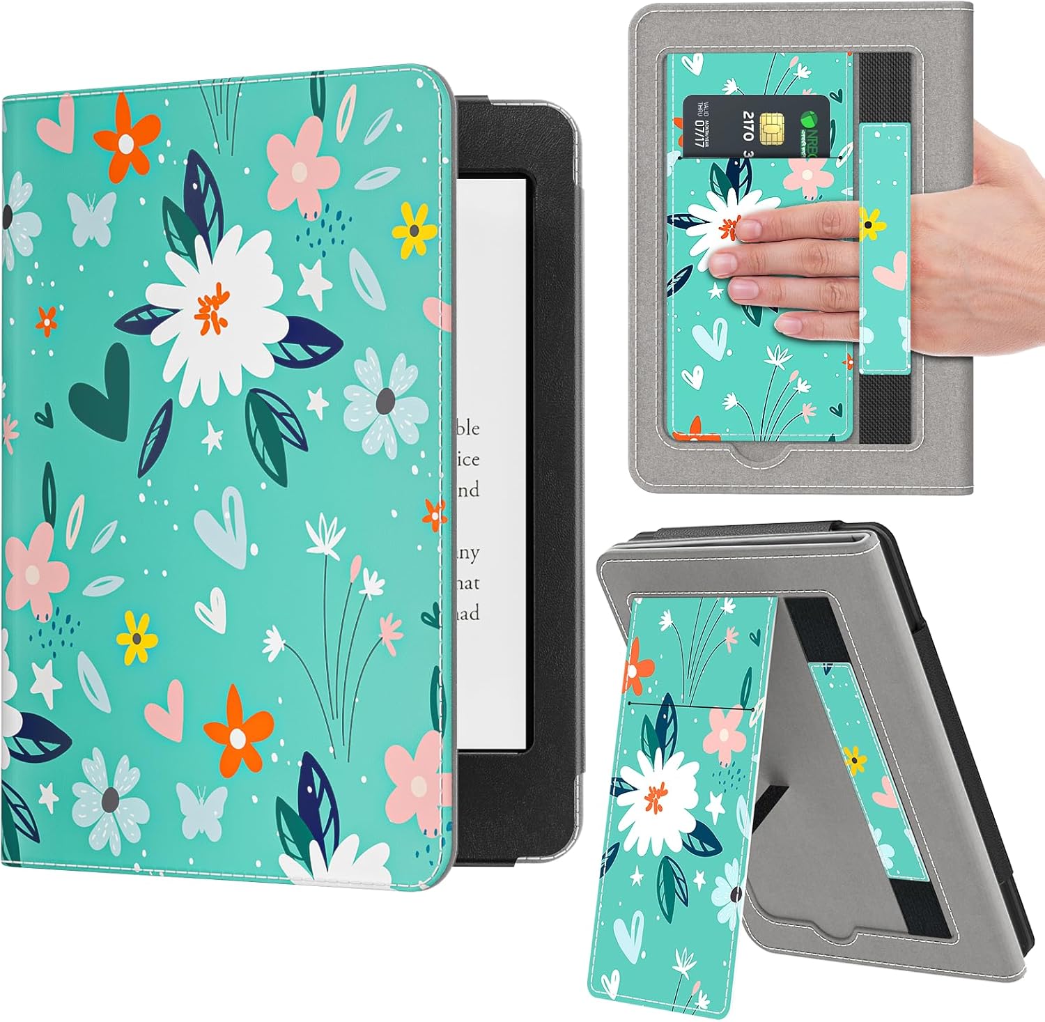VORI Stand Case for 7in Kindle Paperwhite with Floral Design