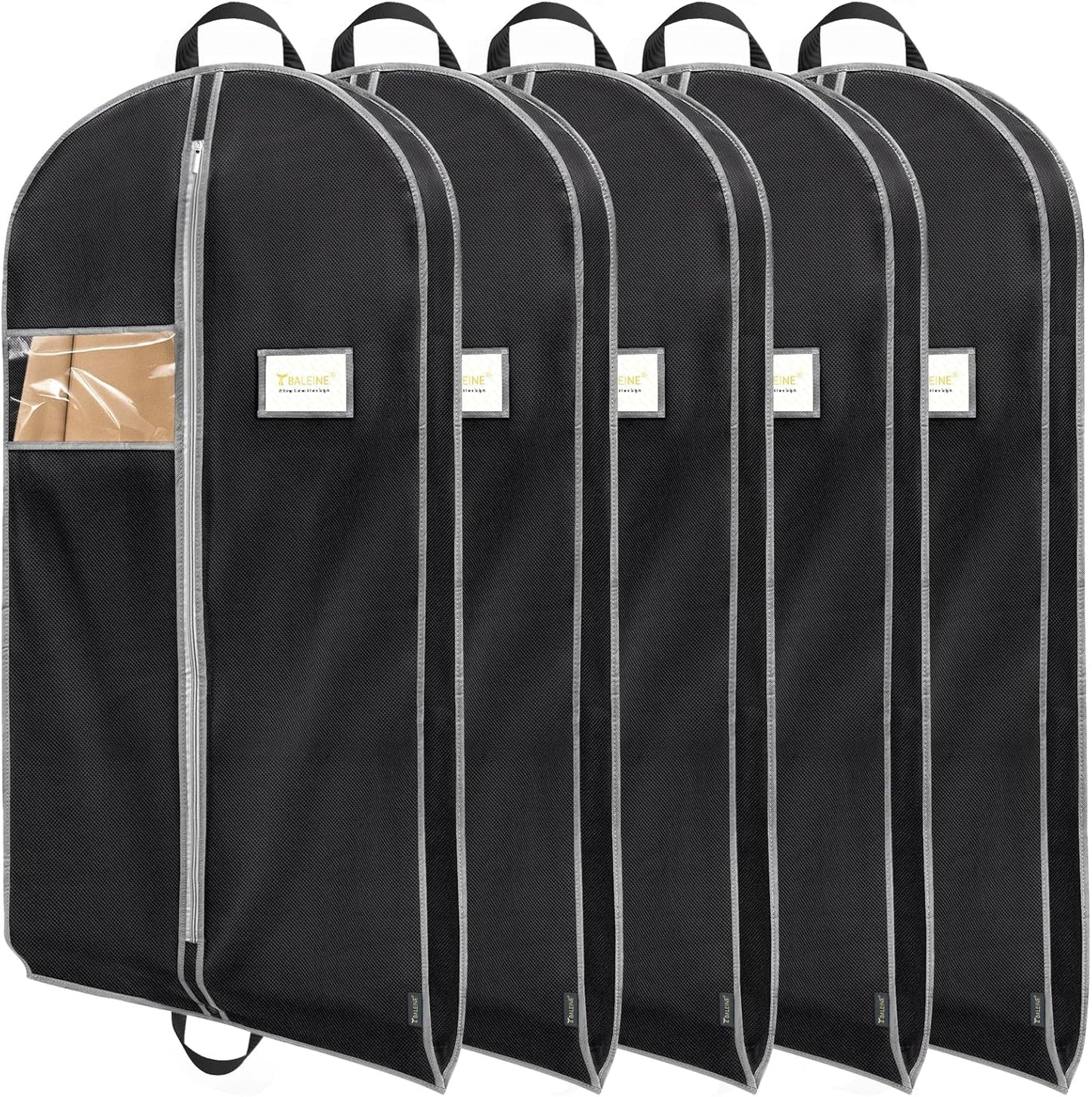 BALEINE 5PK Heavy Duty Garment Bag with Shoe Storage Travel Bag