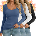 Thermal Long Sleeve Shirt 3 Pack - Warm Fleece Lined Base Layer