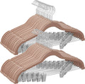 Pants Hangers 30-Pack Velvet with Adjustable Clips - Space-Saving
