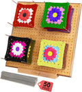 Crochet Blocking Board 12.5 in with 50 Pins - Precise Granny Square
