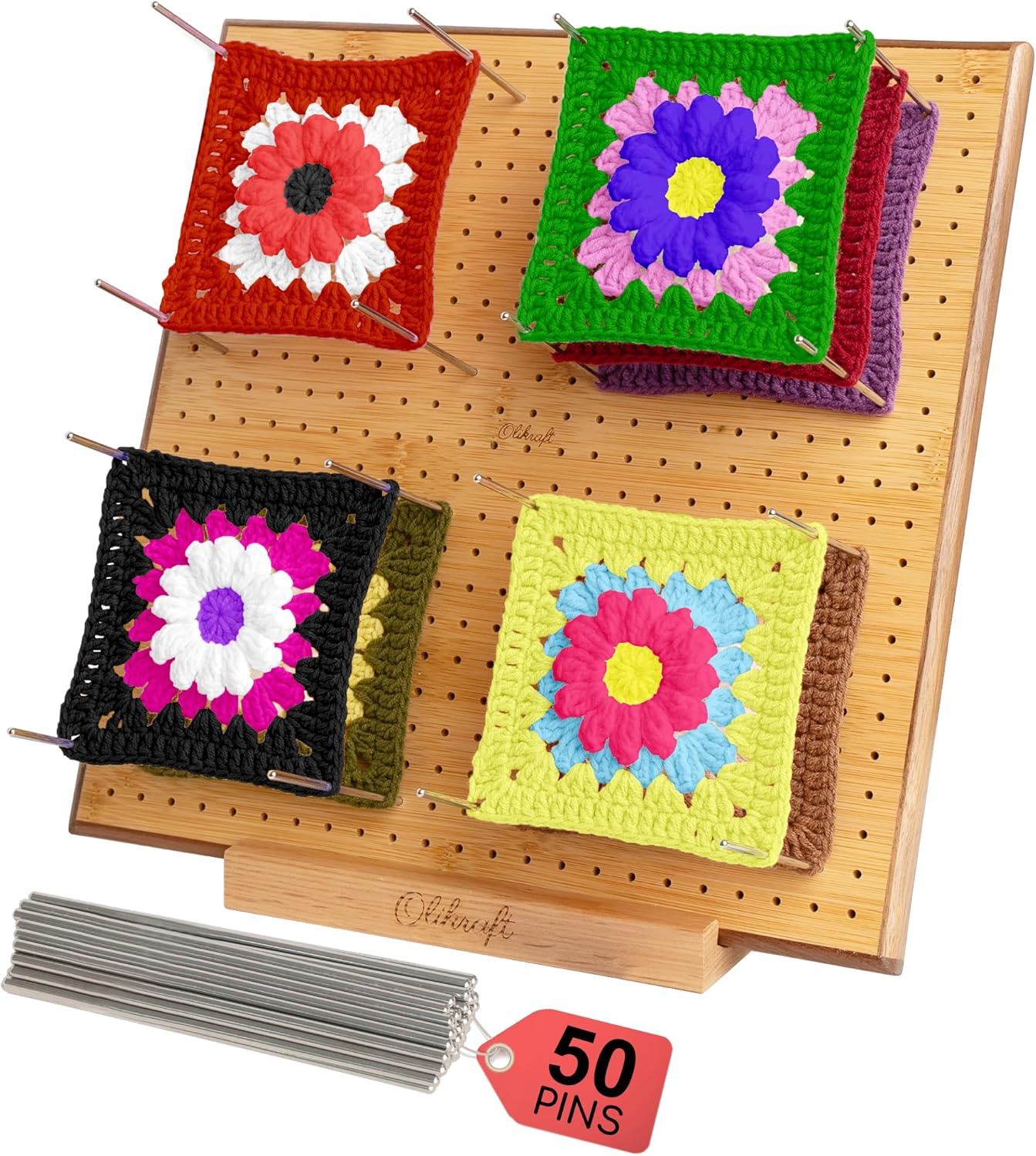 Olikraft 12.5 Crochet Blocking Board with 50 Durable Pins
