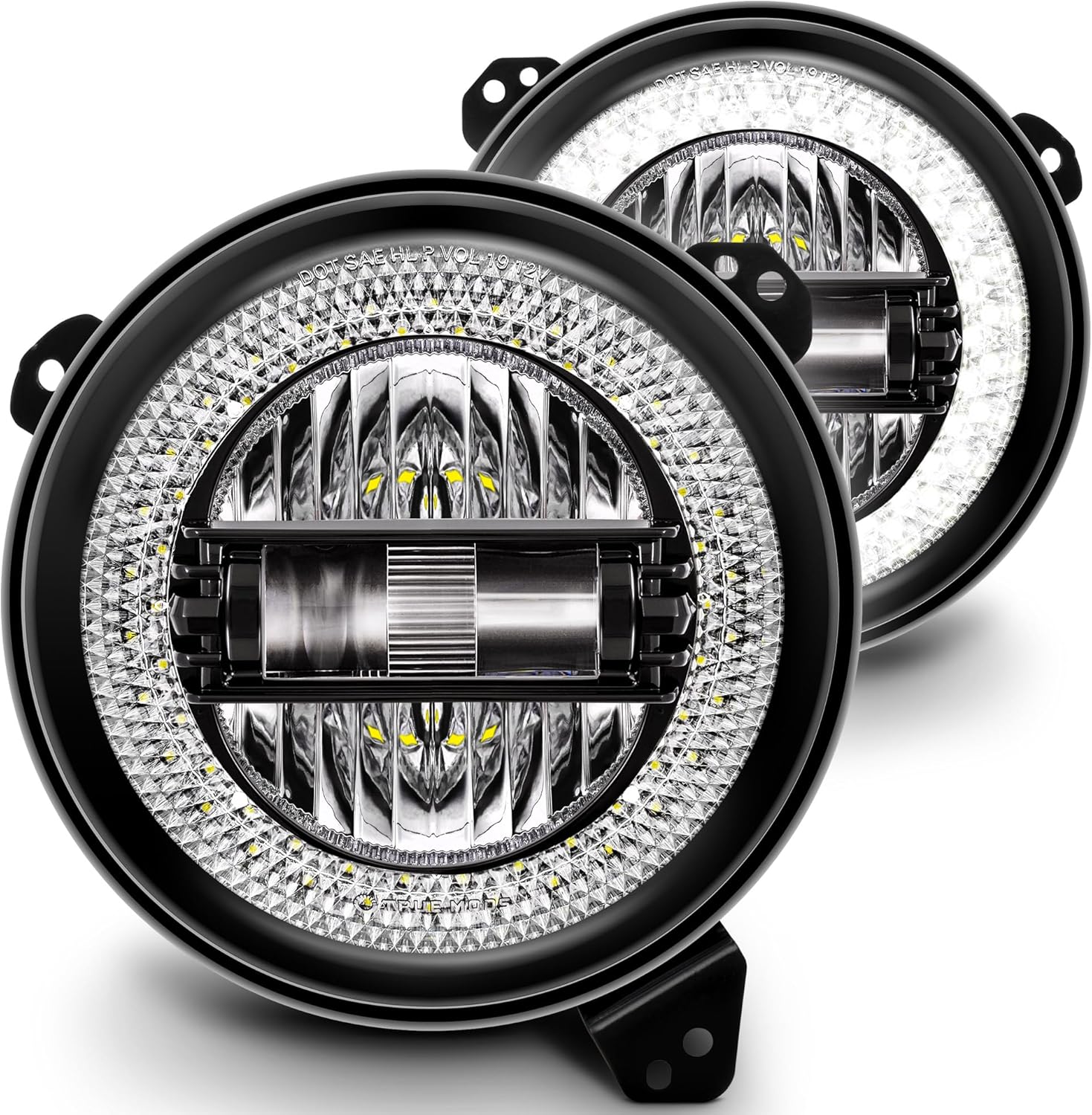 TRUE MODS 9 Inch Round LED Headlight Replacement for Jeep