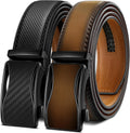 KEMISANT Mens Ratchet Belt 2 Units - Adjustable Slide Fit for Dress