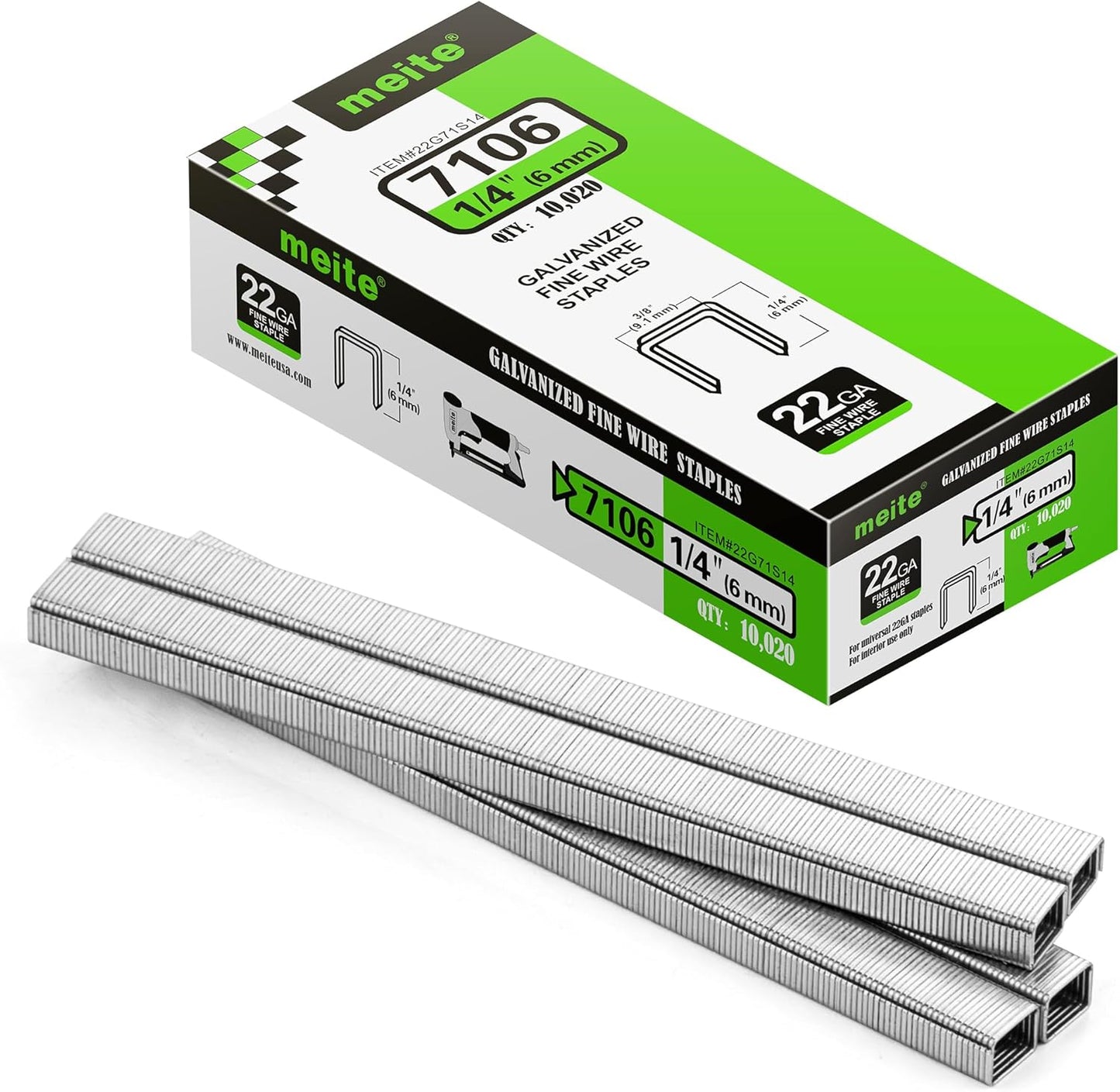 22 Gauge 3/8-Inch Crown Upholstery Staples for Fine Wire Staplers