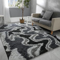 Hutha 4x6 Large Area Rug Grey Shag for Living Room - Super Soft