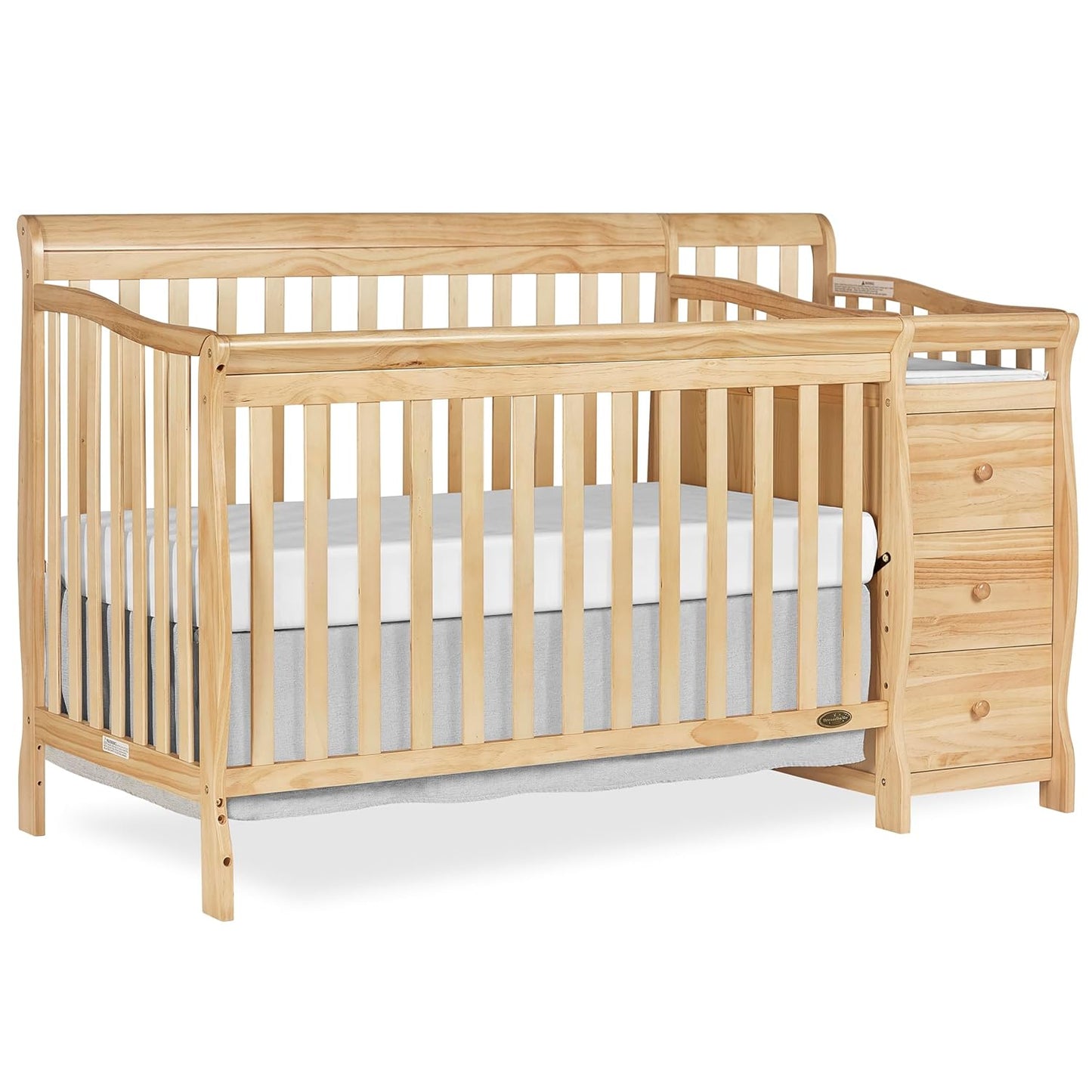 Dream On Me Brody 5-in-1 Convertible Crib & Changer in Natural