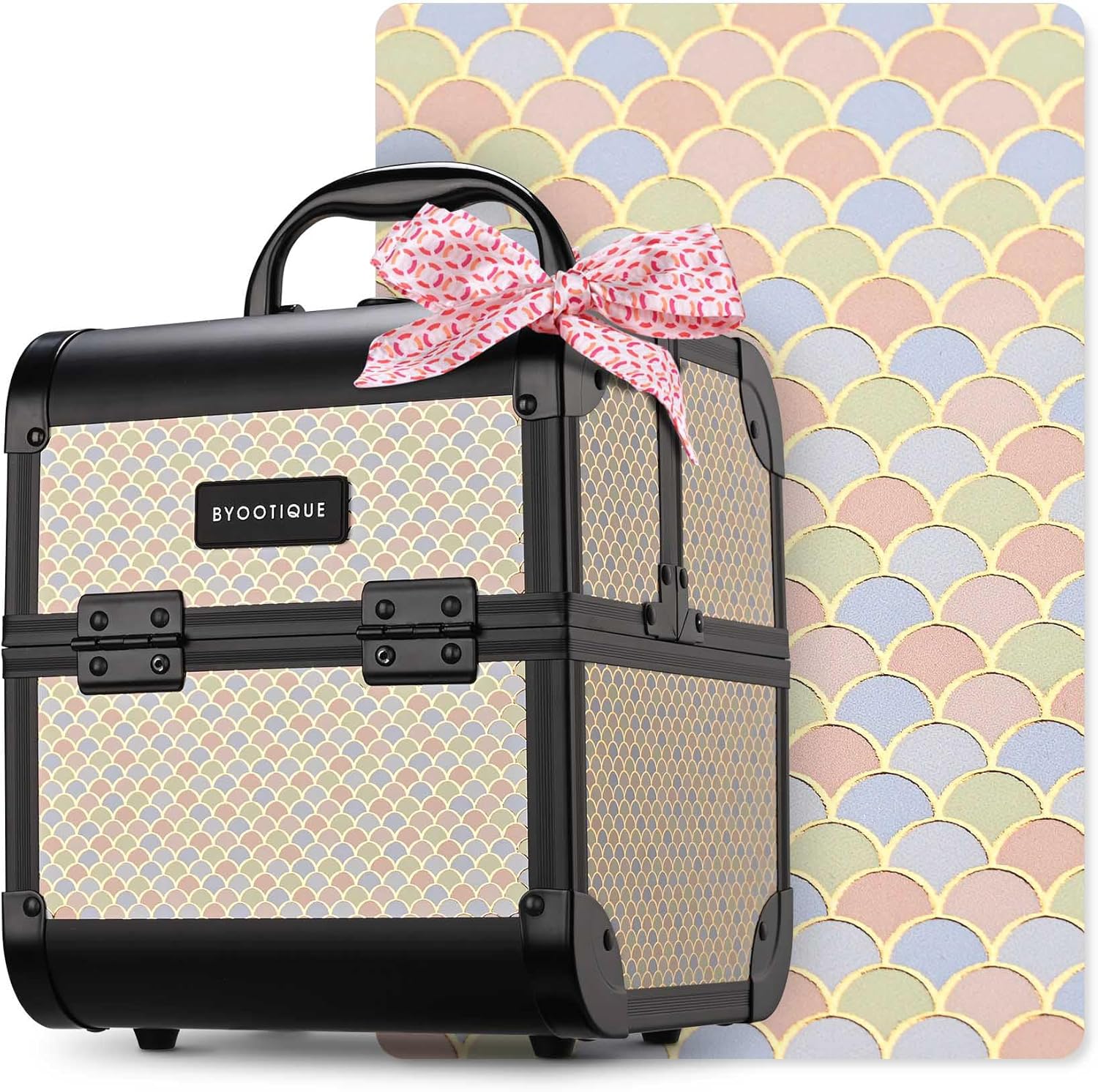 BYOOTIQUE Makeup Train Case with Mirror for Glamorous Travel