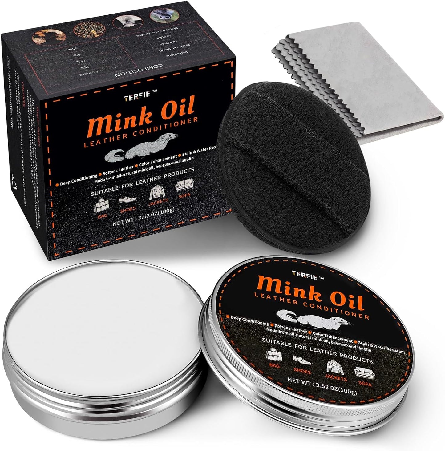 TERFIE Mink Oil 3-in-1 Leather Care - Restore, Soften, Protect!