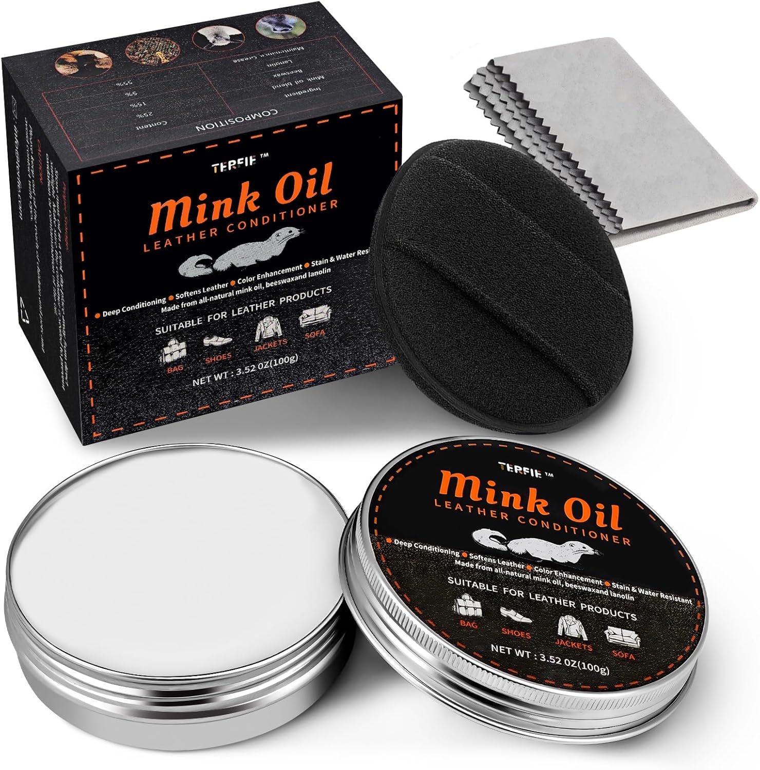 TERFIE Mink Oil 3-in-1 Leather Care - Restore, Soften, Protect!