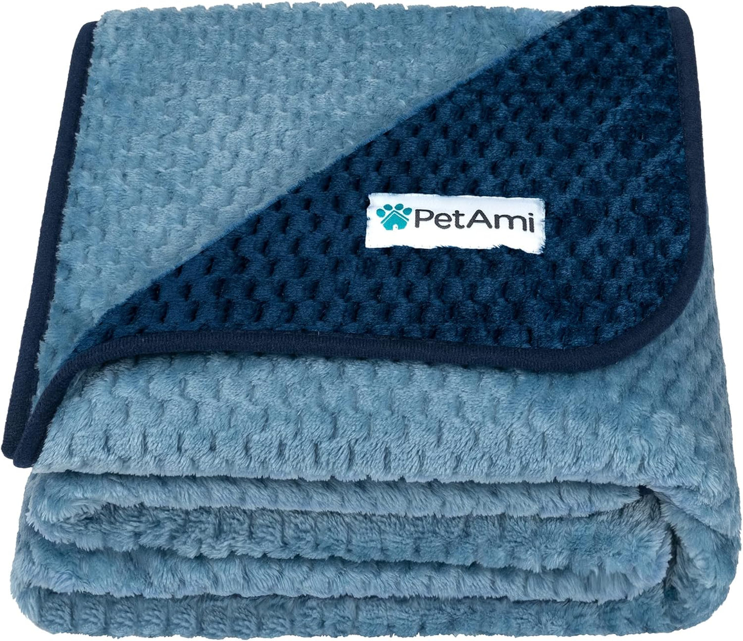 PetAmi Waterproof Dog Blanket for Large Dogs, 60x80 in Navy Blue