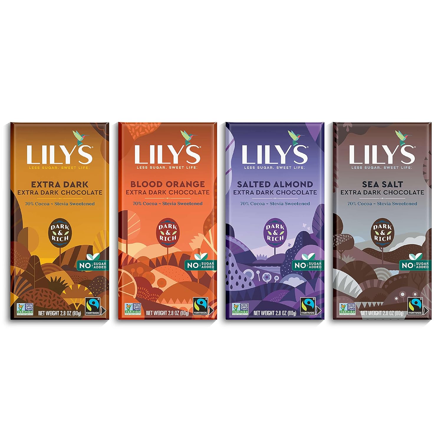 Variety Dark Chocolate Bar Sampler - Stevia Sweetened Treats