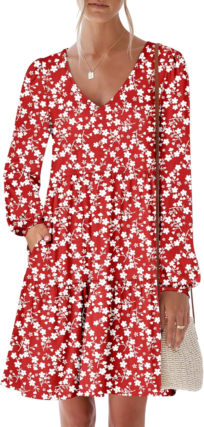 Womens Long Sleeve Dress for Casual Beach Travel and Vacation