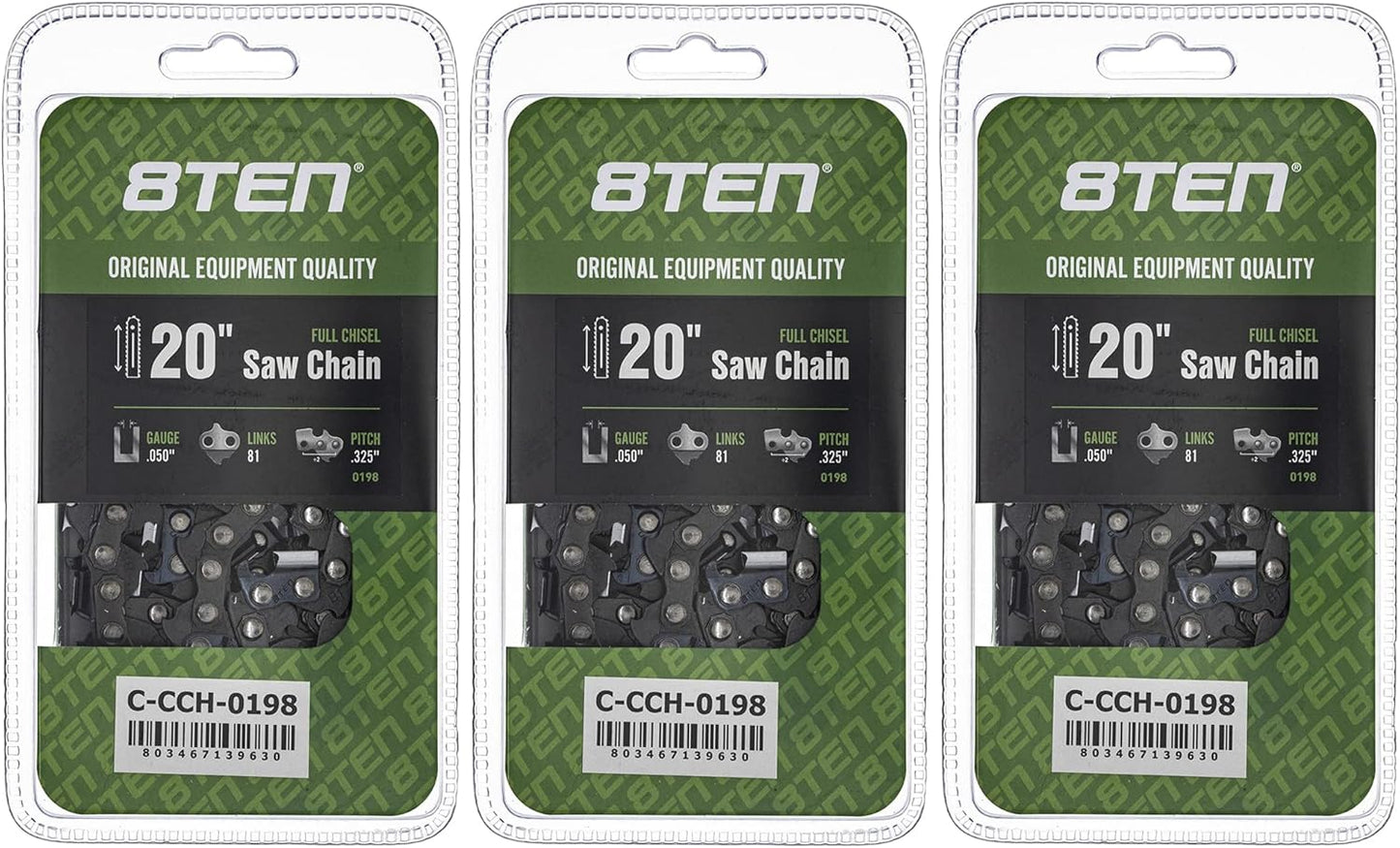 8TEN Full Chisel Chainsaw Chain 20 Inch for Stihl MS Models
