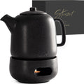 Steinzeit Design Tea Pot with Warmer (44 oz) - Ceramic Teapot