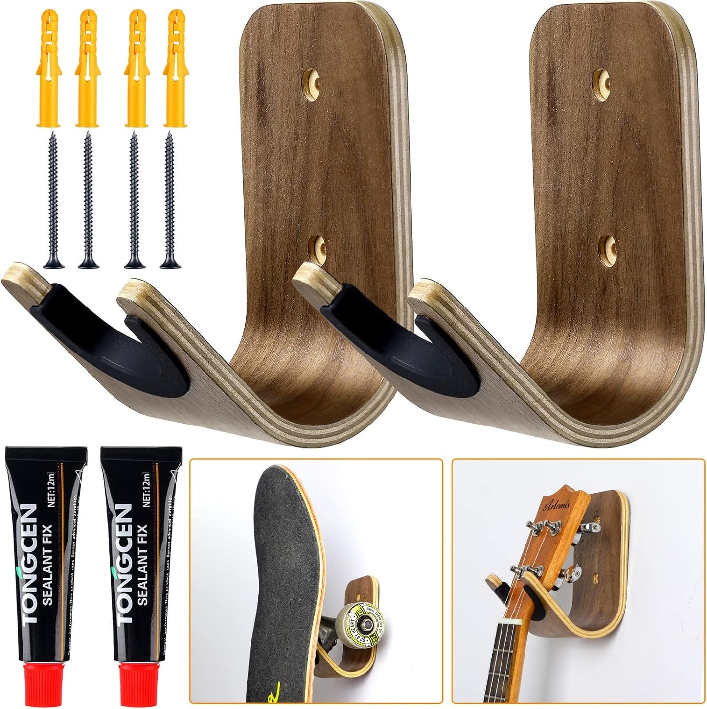 Modern Guitar Wall Mount - 2 Sets