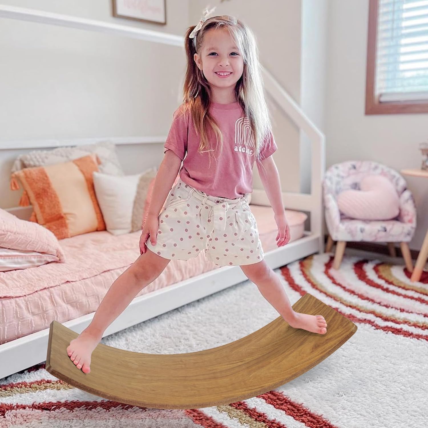 Gentle Monster Wooden Wobble Balance Board for Kids and Adults