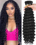 22 Inch Human Braiding Hair Deep Wave 4-Pack - Voluminous Boho Braids