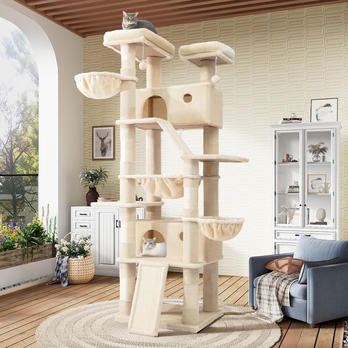 81in Multi-Level Tall Cat Tree Tower for Indoor Kitties