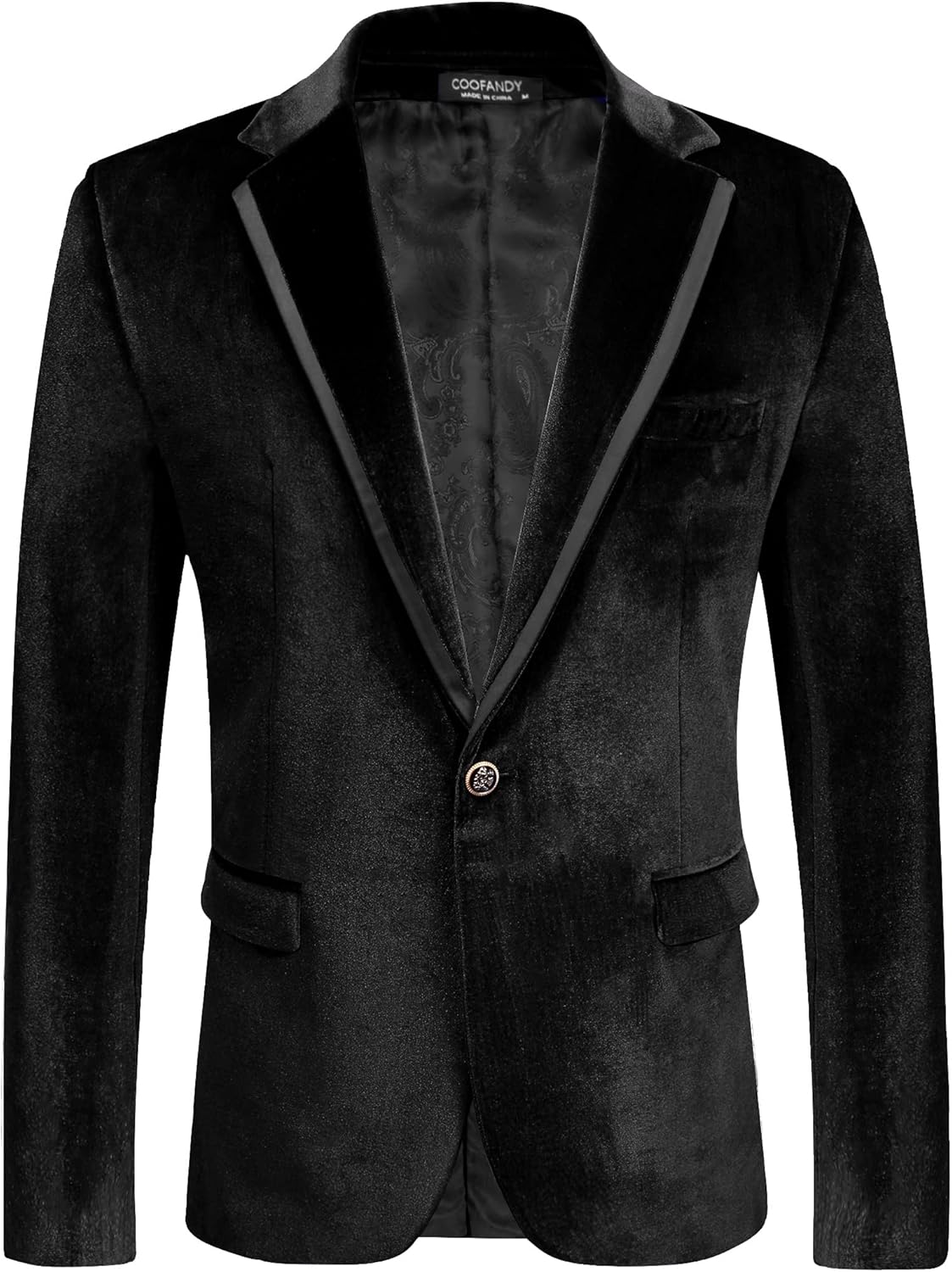 Stylish COOFANDY Men's Velvet Blazer for Any Occasion