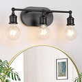 MAXvolador 3-Light Black Vanity Light - Vintage Wall Sconce