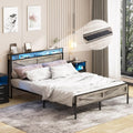 LED King Size Bed Frame with Charging Station - Ambient Light