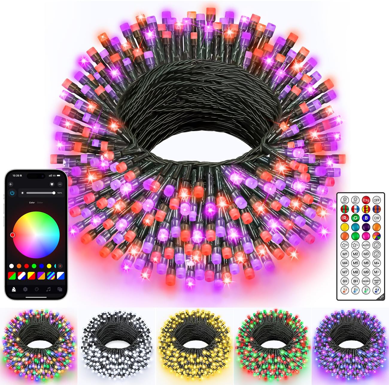 Ollny Smart Christmas Lights - 131FT 400 LED Color Changing