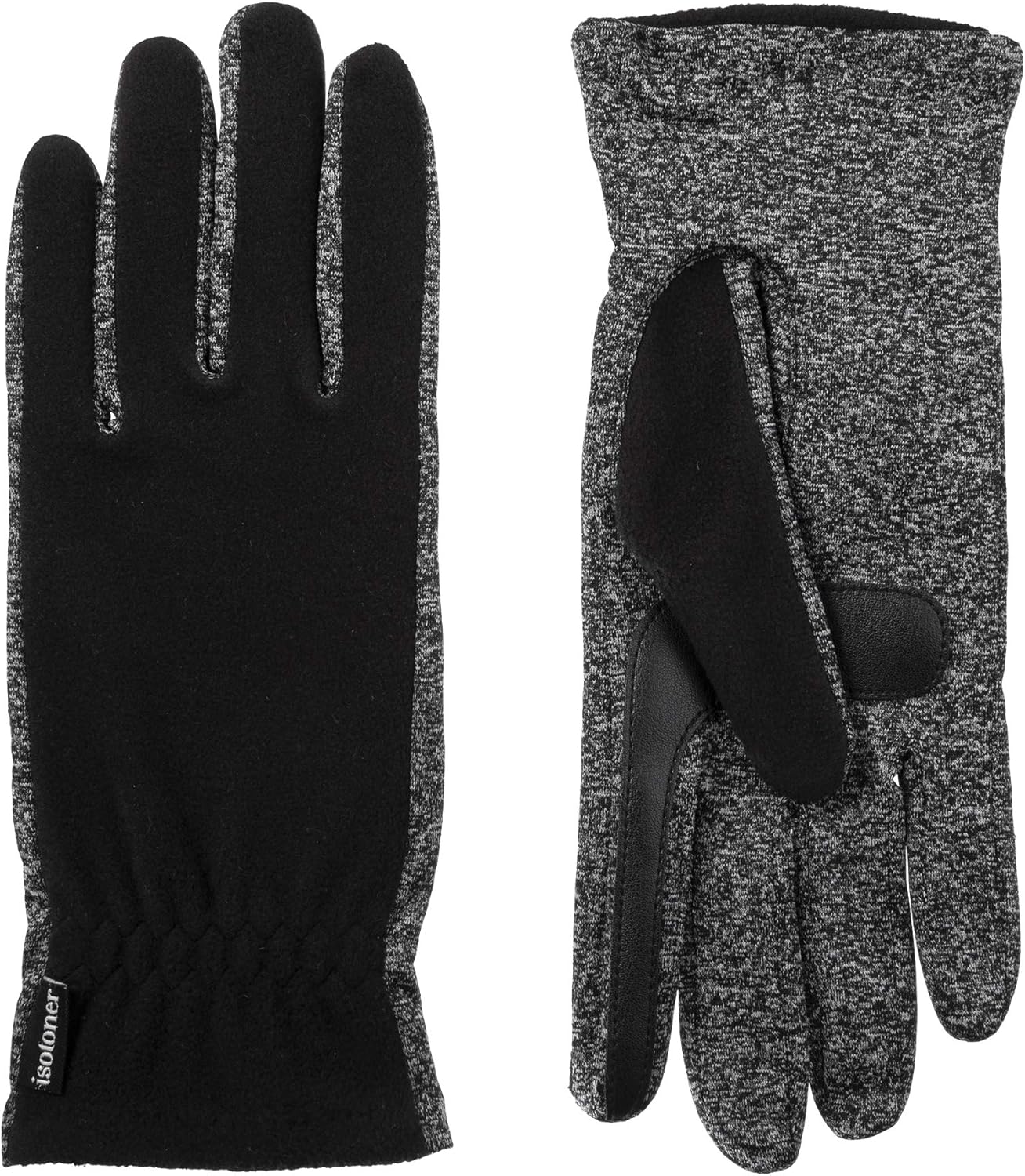 Isotoner Black Touch Screen Gloves, Water Repellant