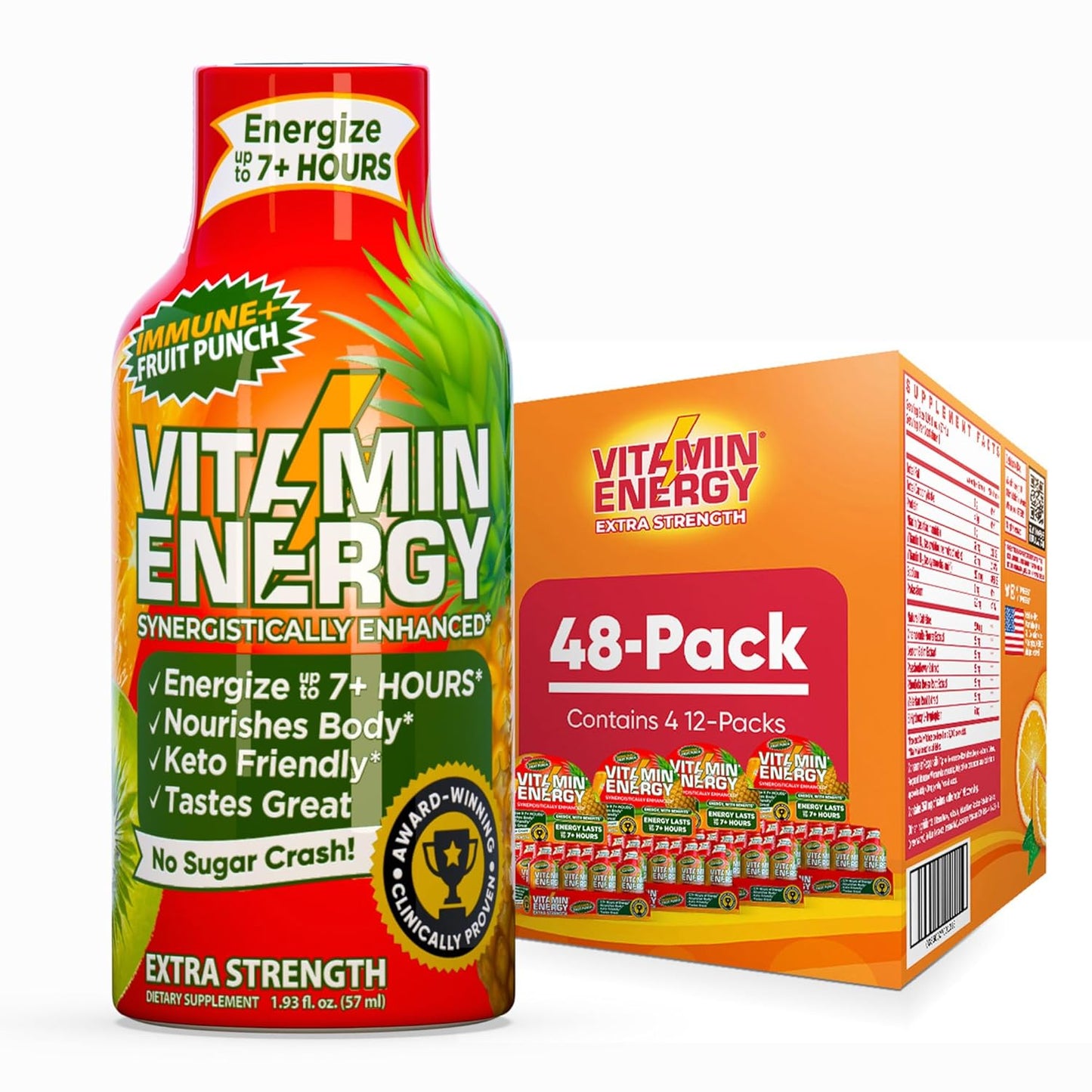 Vitamin Energy Immune+ Extra Strength Energy Shot for Focus