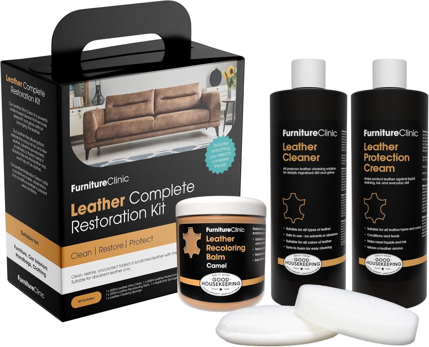 Leather Complete Restoration Kit for Furniture by Furniture Clinic