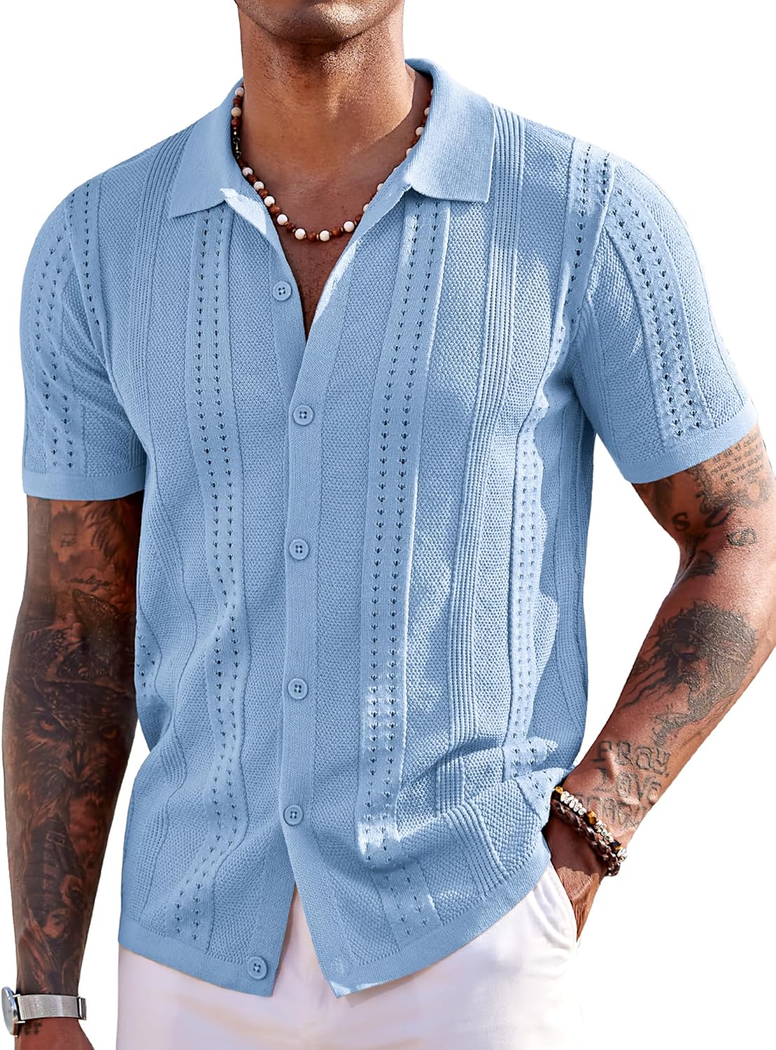 COOFANDY Men's Short Sleeve Knit Polo Shirt for Summer Style