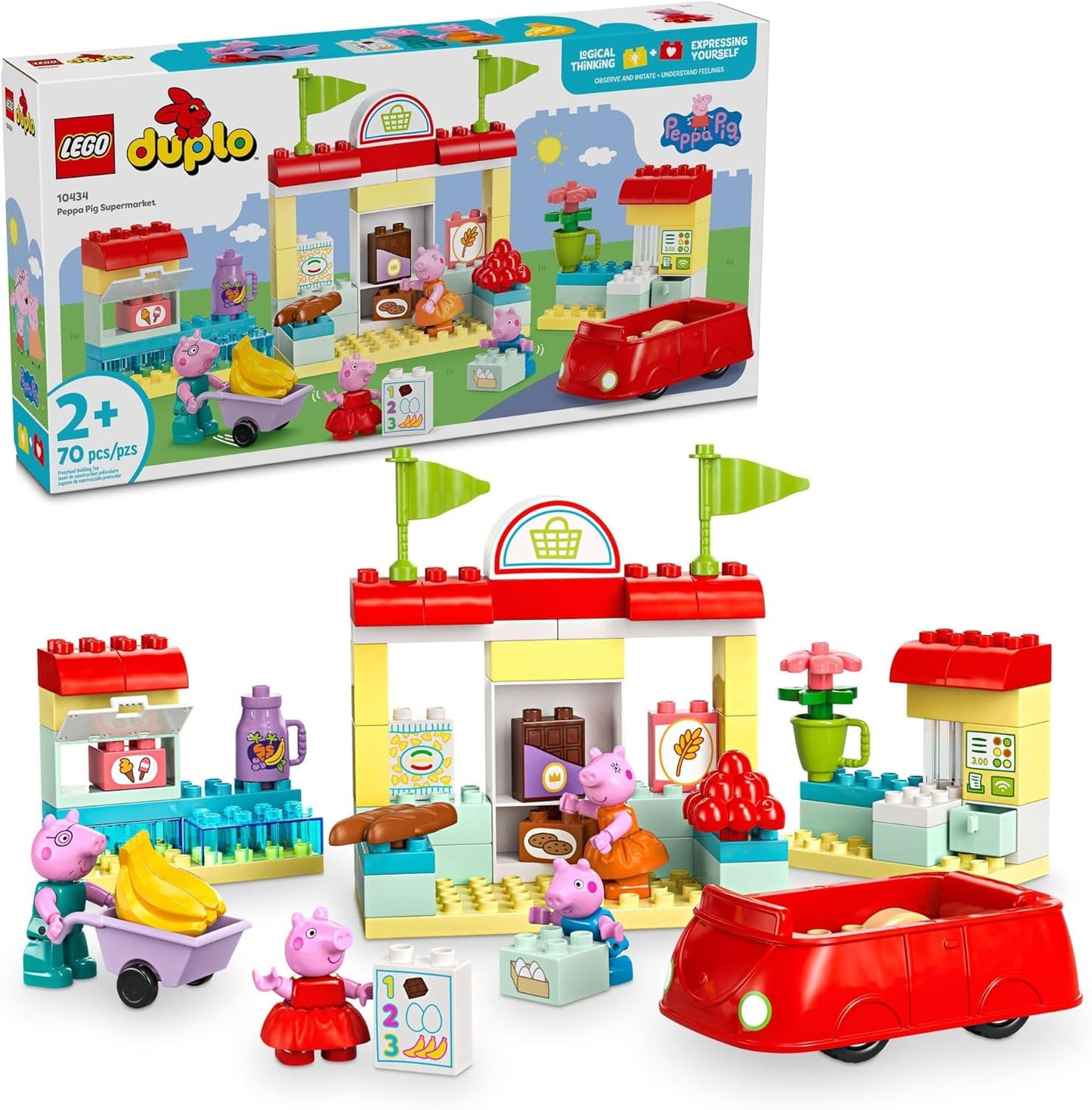 LEGO DUPLO Peppa Pig Supermarket Toy for Creative Play Fun