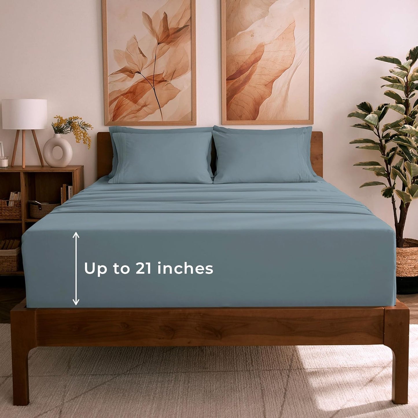 Mellanni Queen Sheet Set - 6-Piece Ultra Soft Cooling Sheets