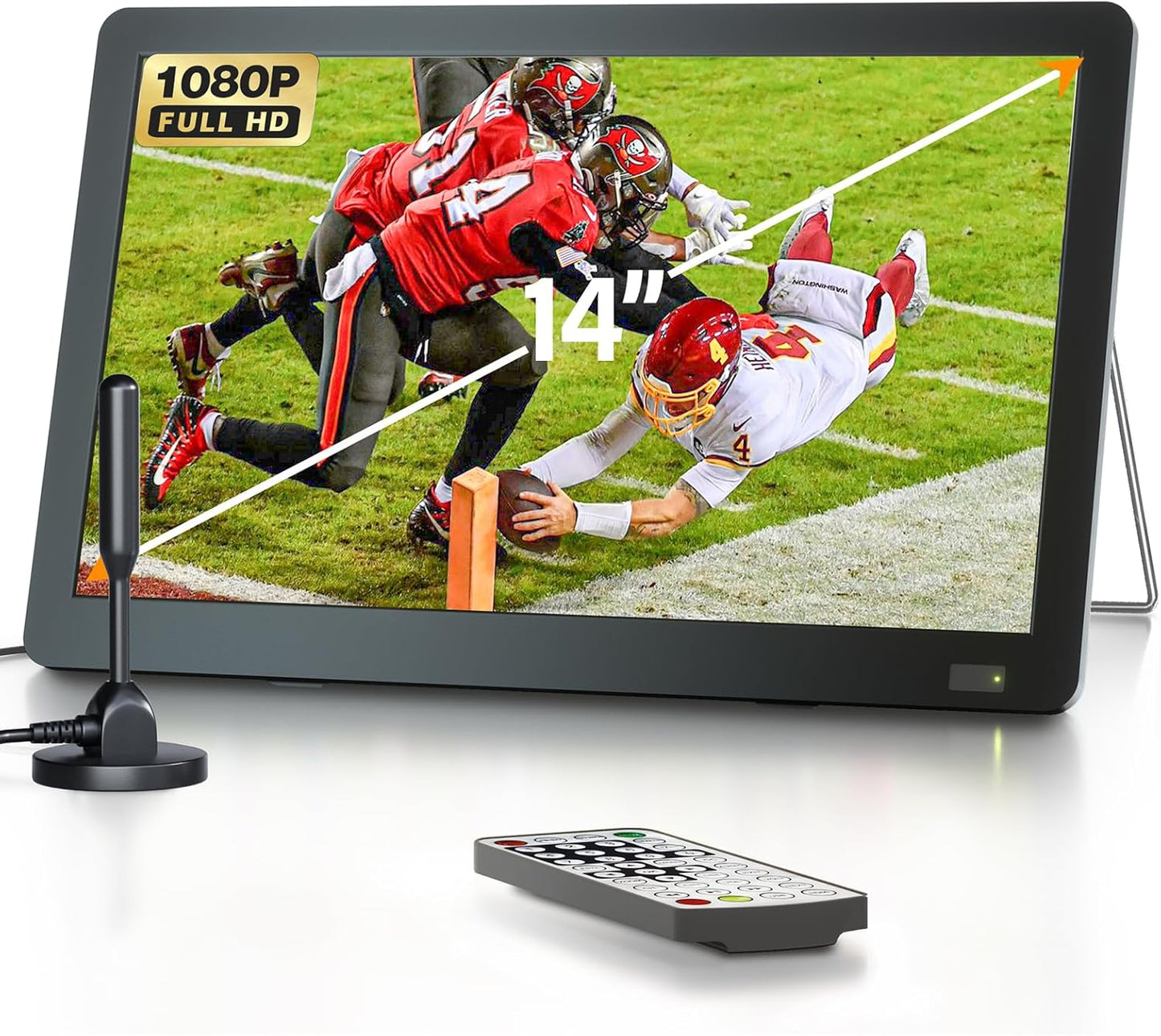 Desobry 14 inch Portable Small TV with Antenna for Camping