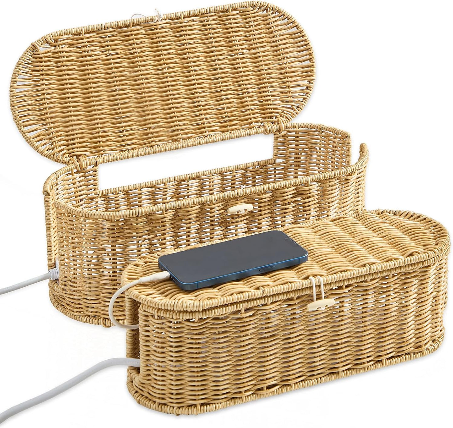 FairyHaus Cable Management Box Set for Neat Cord Organization